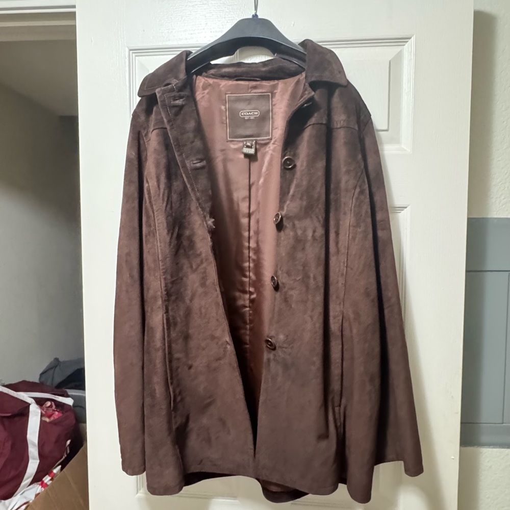 Coach Women's Suede Brown Leather Jacket - Picture 2 of 13